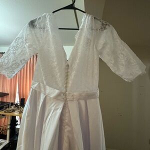 SHEIN White Lace Wedding Dress